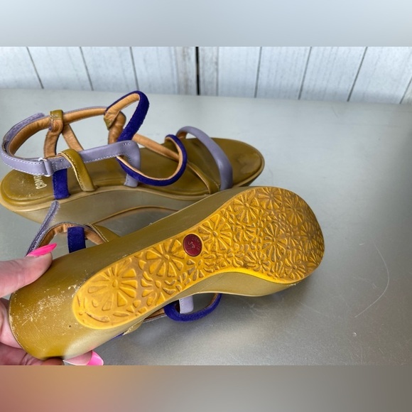 CAMPER Strappy Platform Wedge Sandal Leather Size 39 / 8 Damas Purple Tan - Picture 4 of 5